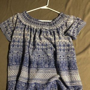 Blue and white shirt